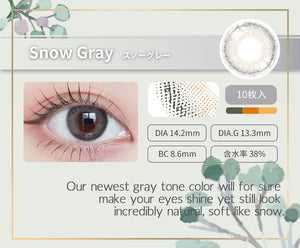 NEW! Naturali 1-day Pixie - Snow Gray 10pc (14.2mm)
